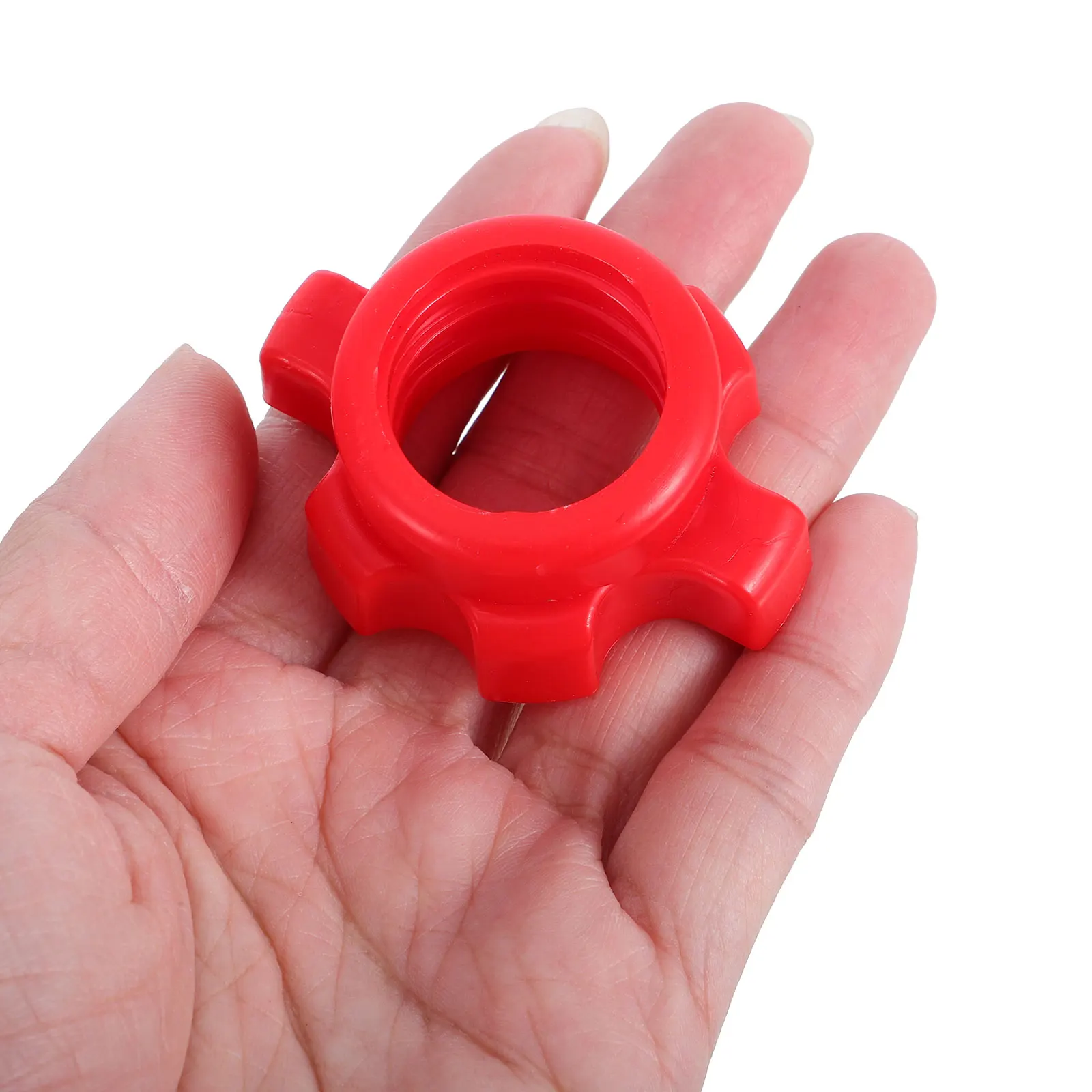 4 Pcs Barbell Dumbbell Nut Fixing Accessories Home Gym Equipment Rod Svrew Screw Clamp Fitness 480X370X210CM Plastic Red