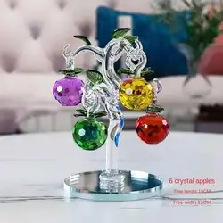 Elegant Crystal Apple Tree Ornament for Home, Office, and Dining Room Decor (A)