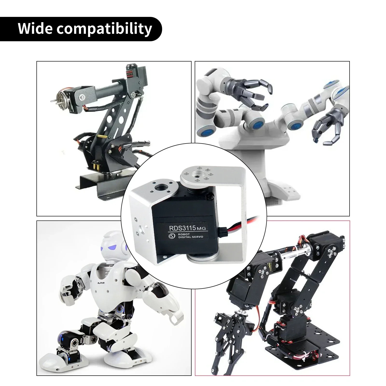 デュアルシャフトデジタルサーボ,rds3115mg,大トルク,180度,270度,rc軸