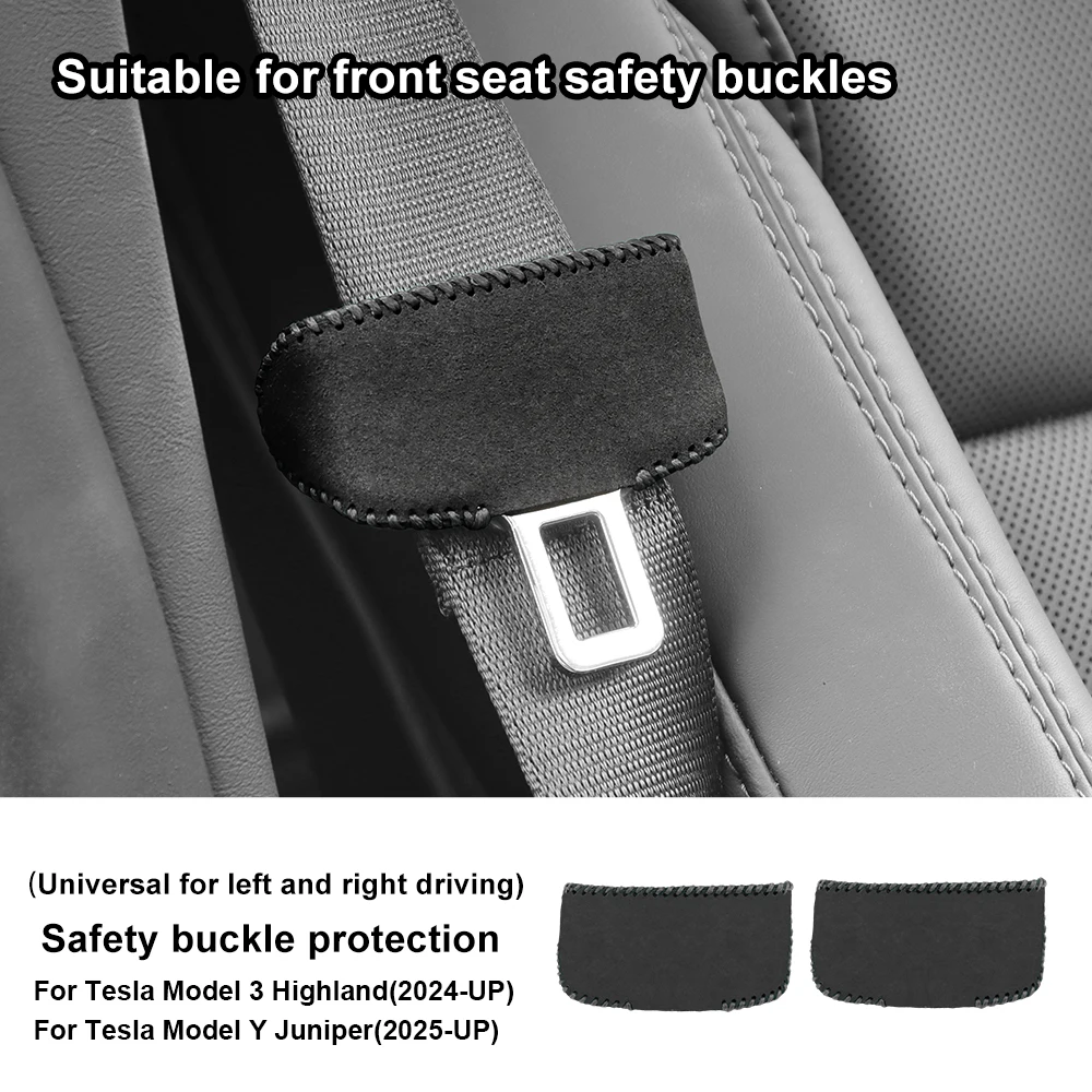 Suede Seat Belt Buckle Protector Covers - Premium Car Accessories