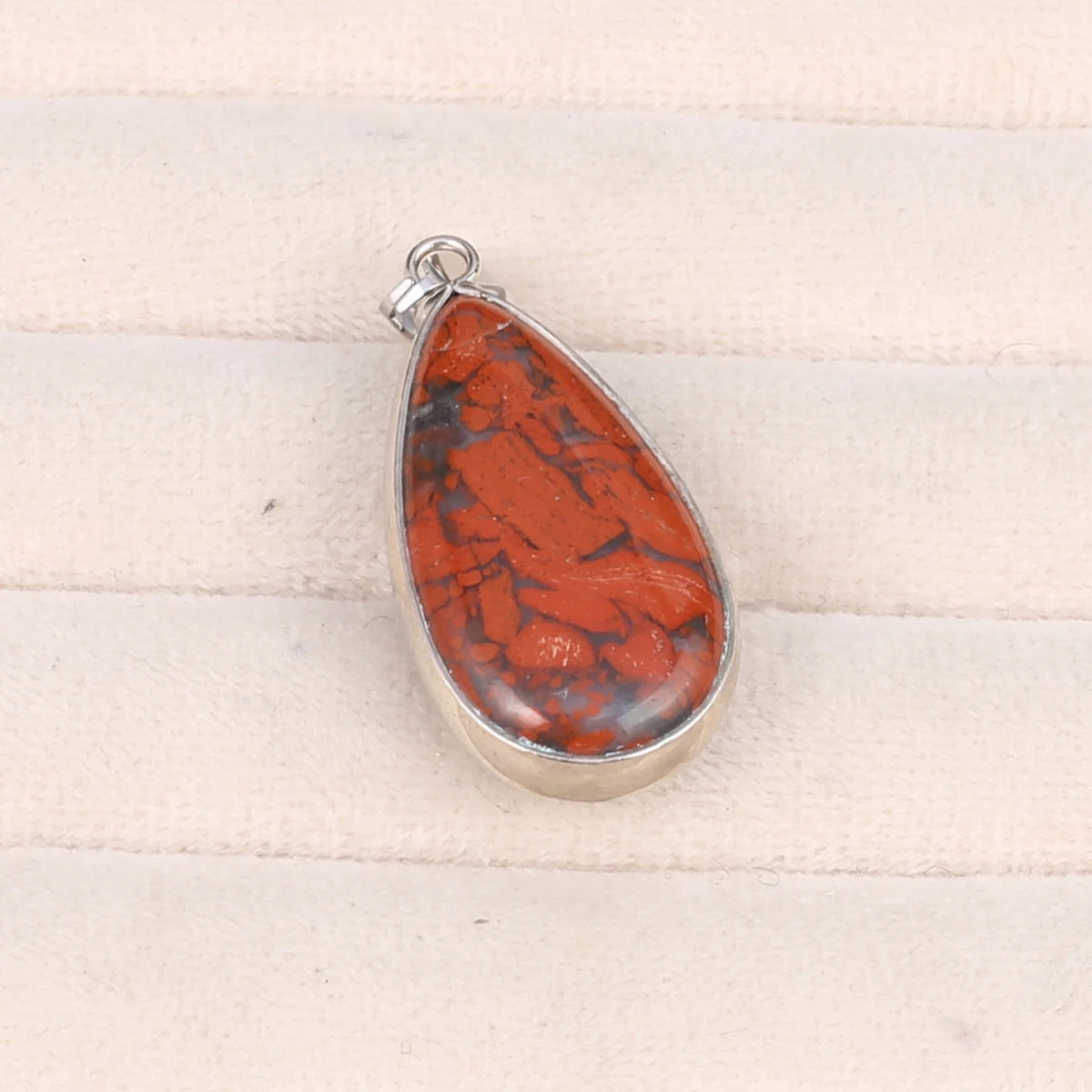 Natural Semi-precious Stone Drop-shaped African Bloodstone Boutique Pendant Making DIY Fashion Charm Necklace Jewelry Gift 5