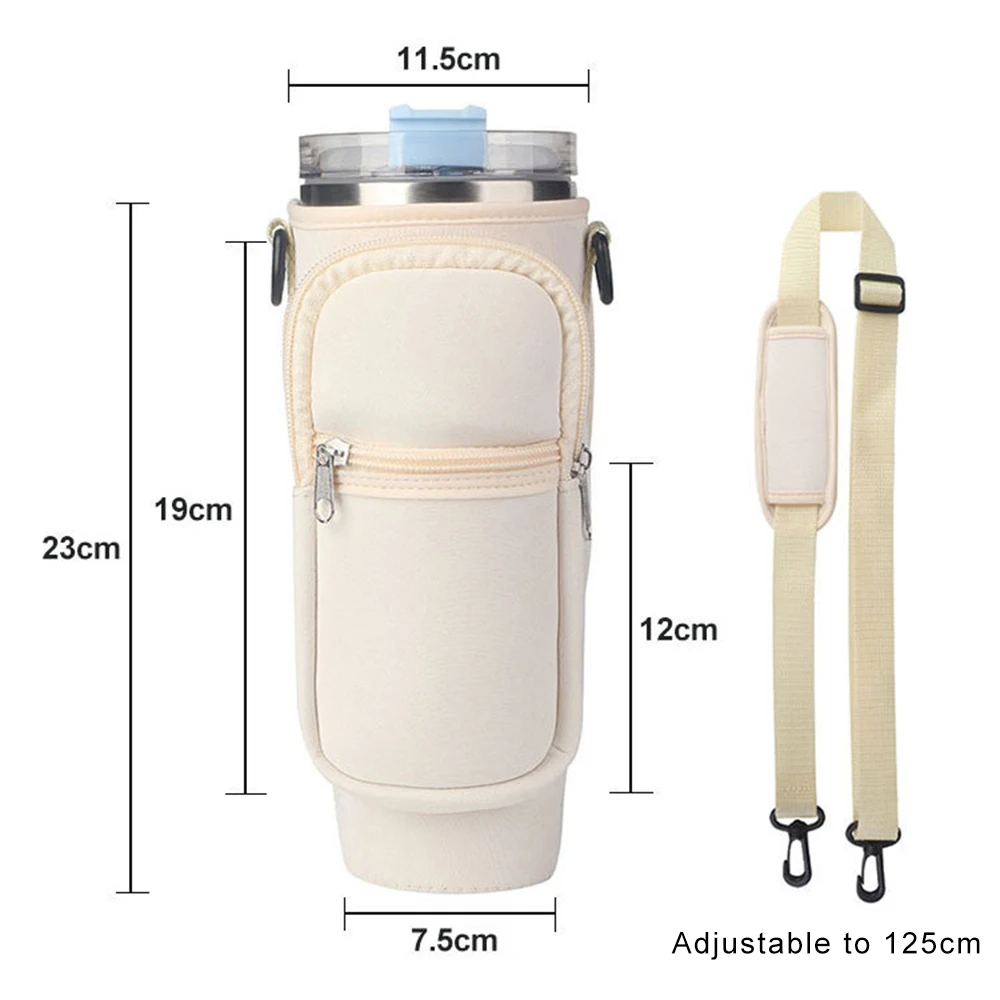 Nuovoware Water Bottle Holder, Compatible with Stanley Carrier Bag H2.0 40oz Bottle Bag with Adjustable Shoulder Strap, Neoprene Water Bottle Bag for