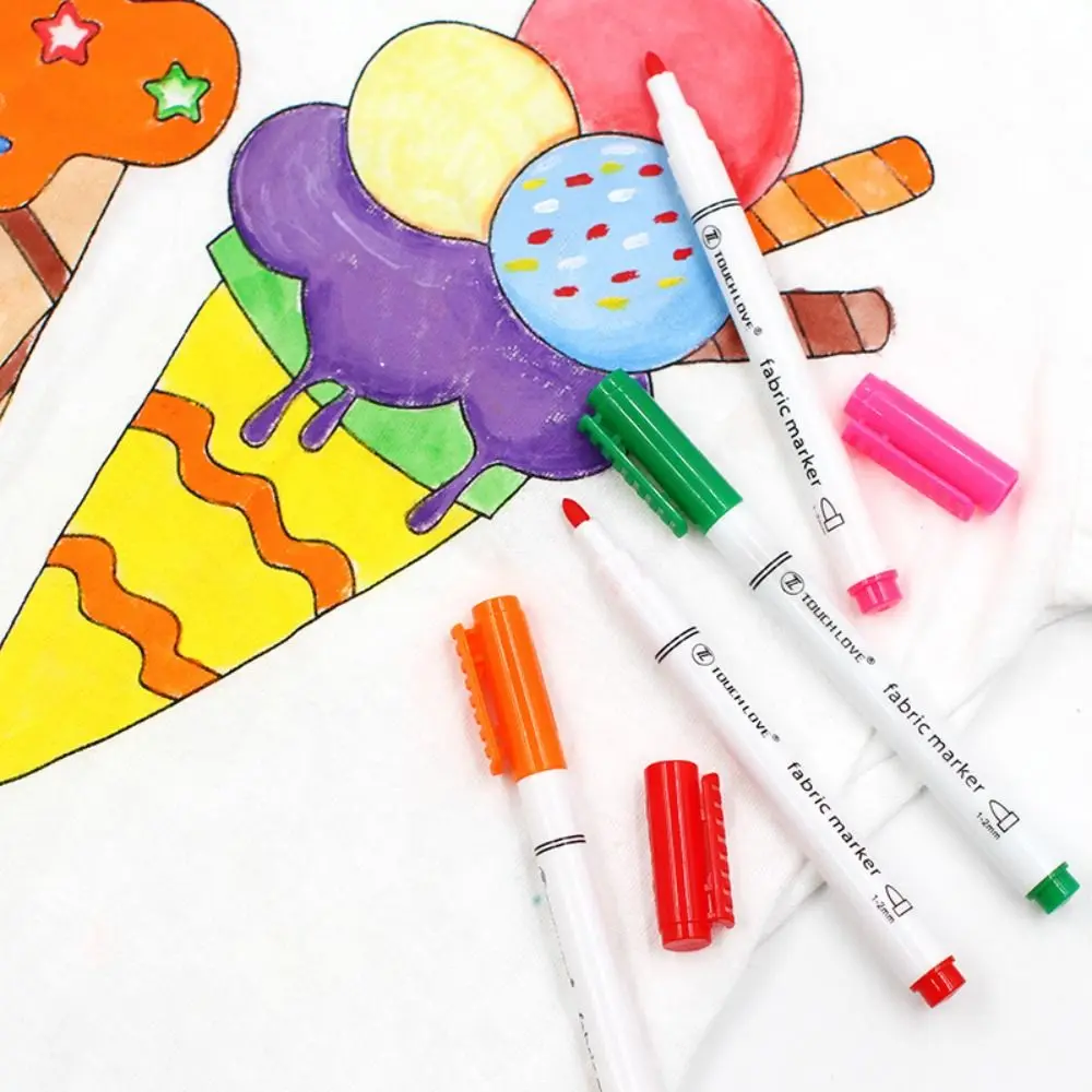 8PCS/Set Waterproof Art Graffiti DIY Crafts Drawing Supplies Fabric Marker Pen T-shirt Markers Textile Paint Pen Painting Tools - 3