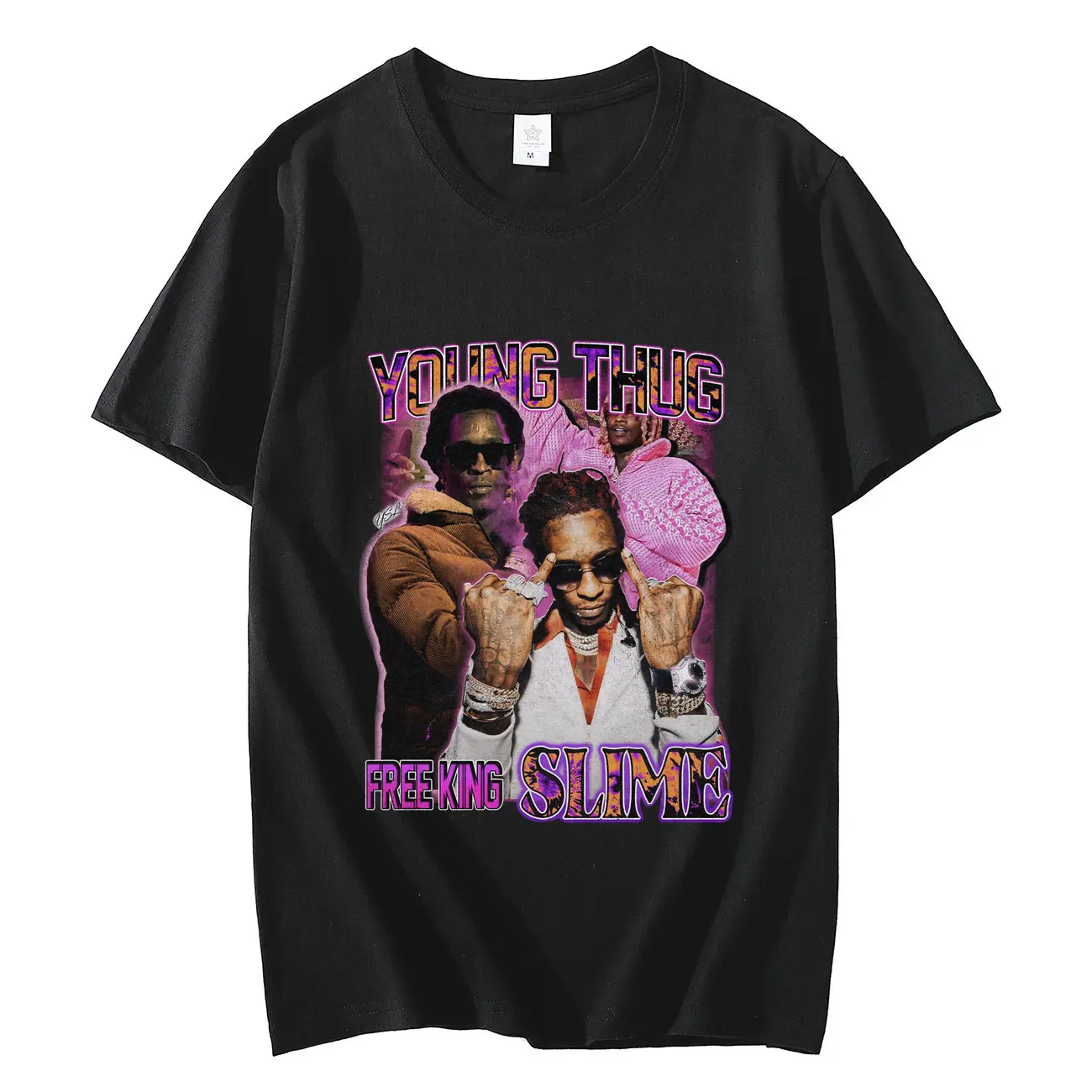 

Rapper Young Thug Graphic T Shirts Men's Trend Hip Hop Rap Short Sleeve T-shirt Fashion Vintage Oversized Pure Cotton T-shirts