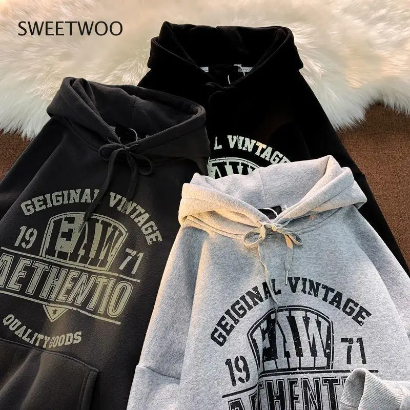 

Vintage Top 2022 Streetwear Printed Sweatshirt Y2K Women Winter Tops Oversized Hoodie Pullover Women's Clothes Women Fashion Ins