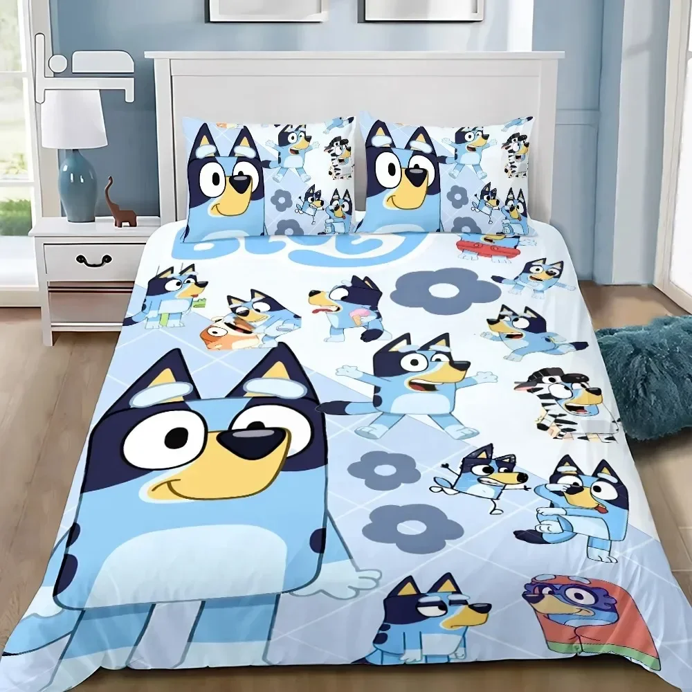 New Design Bluey Duvet Cover & Pillowcase Set – Bandit & Chilli Bedding for Kids & Adults (2/3 PCS, Single/Double) 1