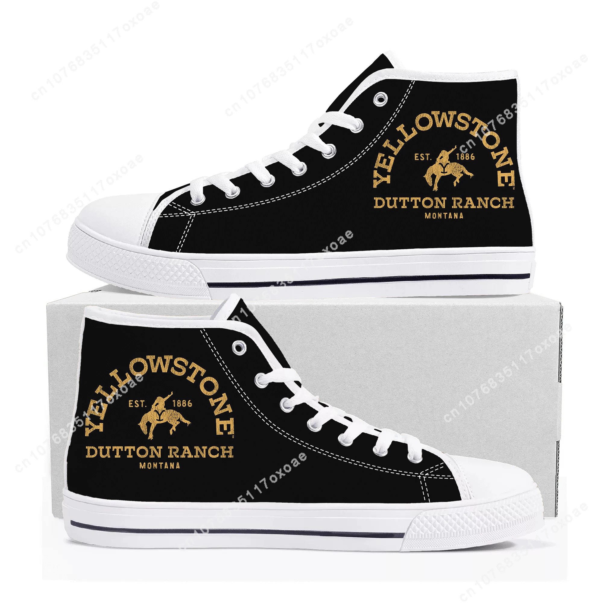 

Yellowstone Dutton Ranch High Top Sneakers Mens Womens Teenager High Quality Canvas Sneaker couple Casual Shoe Customize Shoes