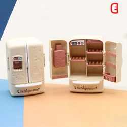 Charming Miniature Double Door Refrigerator Dollhouse Kitchen Decoration (Fridge E)