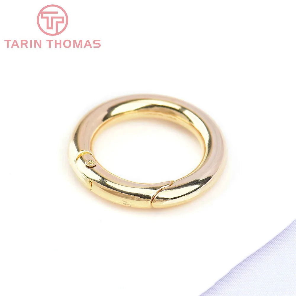 (3293)4PCS 15MM 20MM 24K Gold Farbe Messing Runde Stecker Verschlüsse für Charms Anhänger Hohe Qualität DIY Schmuck Machen Erkenntnisse – Detail 12