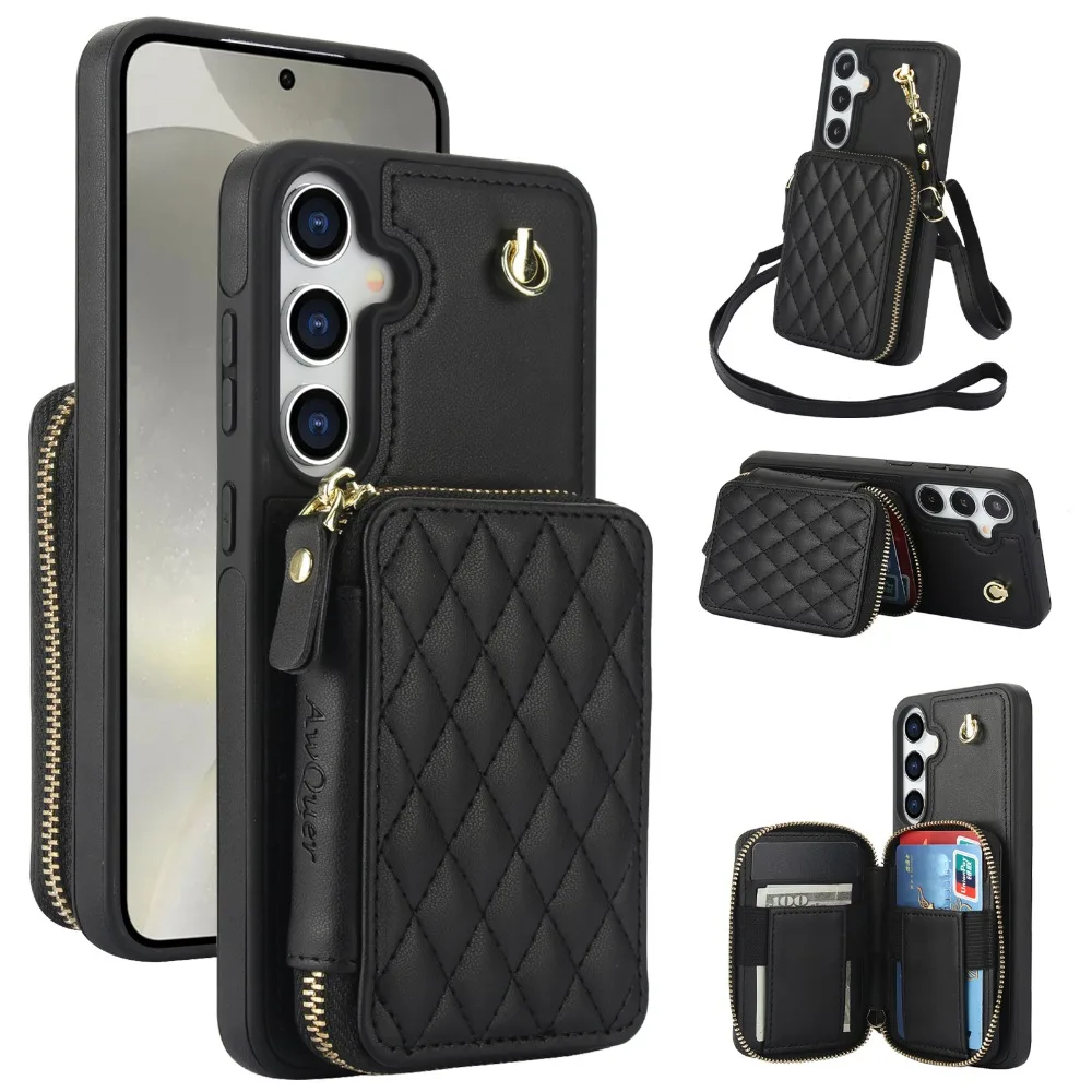 Crossbody Wrist Strap Wallet Case with Card Holder Cover