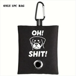 Funny 'Oh Shit' Dog Poop Bag Holder with Metal Clip and Hands - Free Design (Rottweiler)