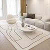 Nordic Style Living Room Decoration Plush Carpet Abstract Art Design Rugs for Bedroom Simple Line Soft Rug Home Thick Floor Mat 4