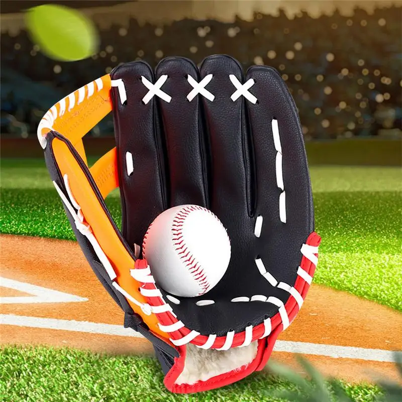 Kids Sport Baseball Glove Outdoor Batting Gloves Softball Practice Equipment Baseball Mitten Training Competition Glove Gear