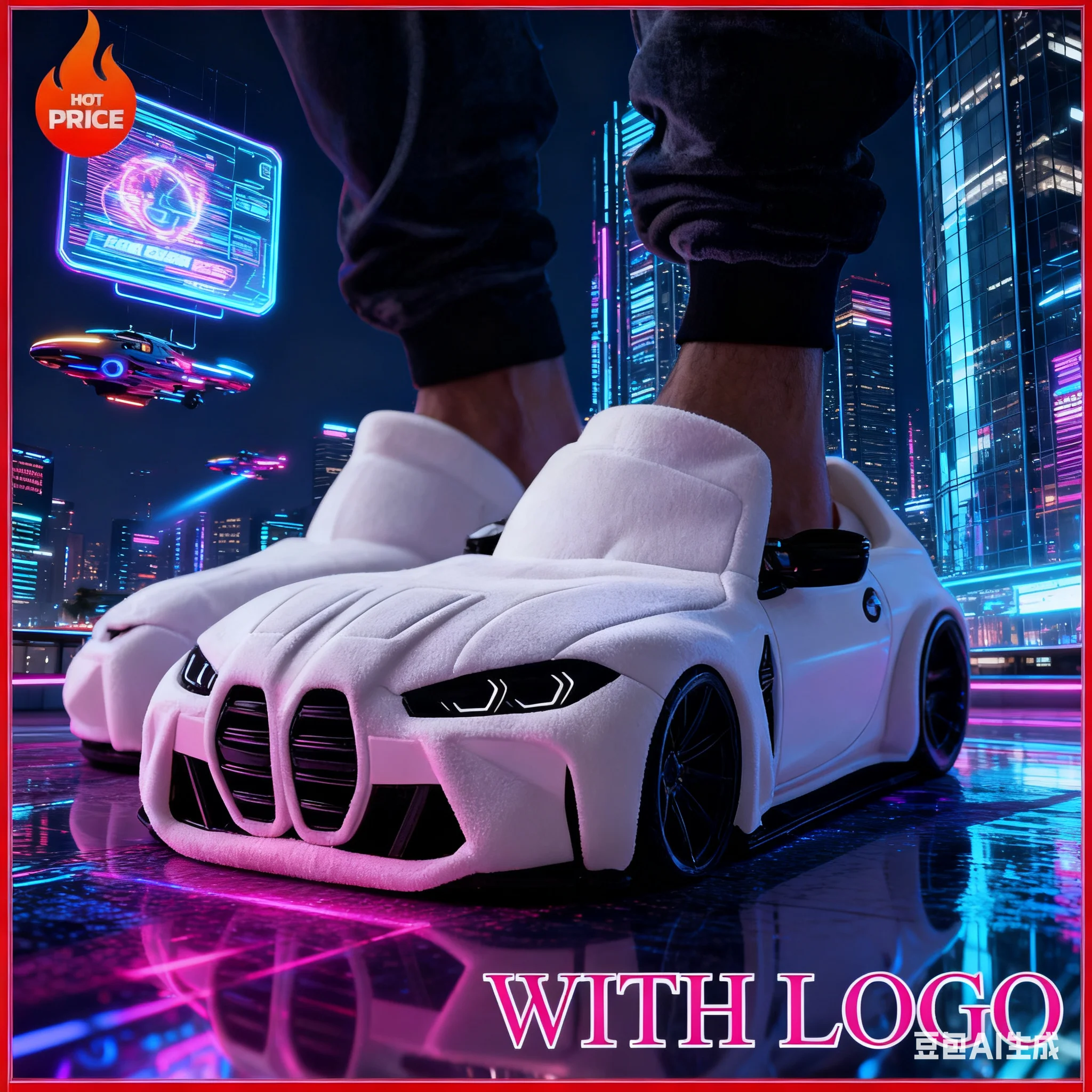 2026FunVehicleShapeCarPlushSlippersForBMWSlippersStuffedShoesWomenMenValentine
