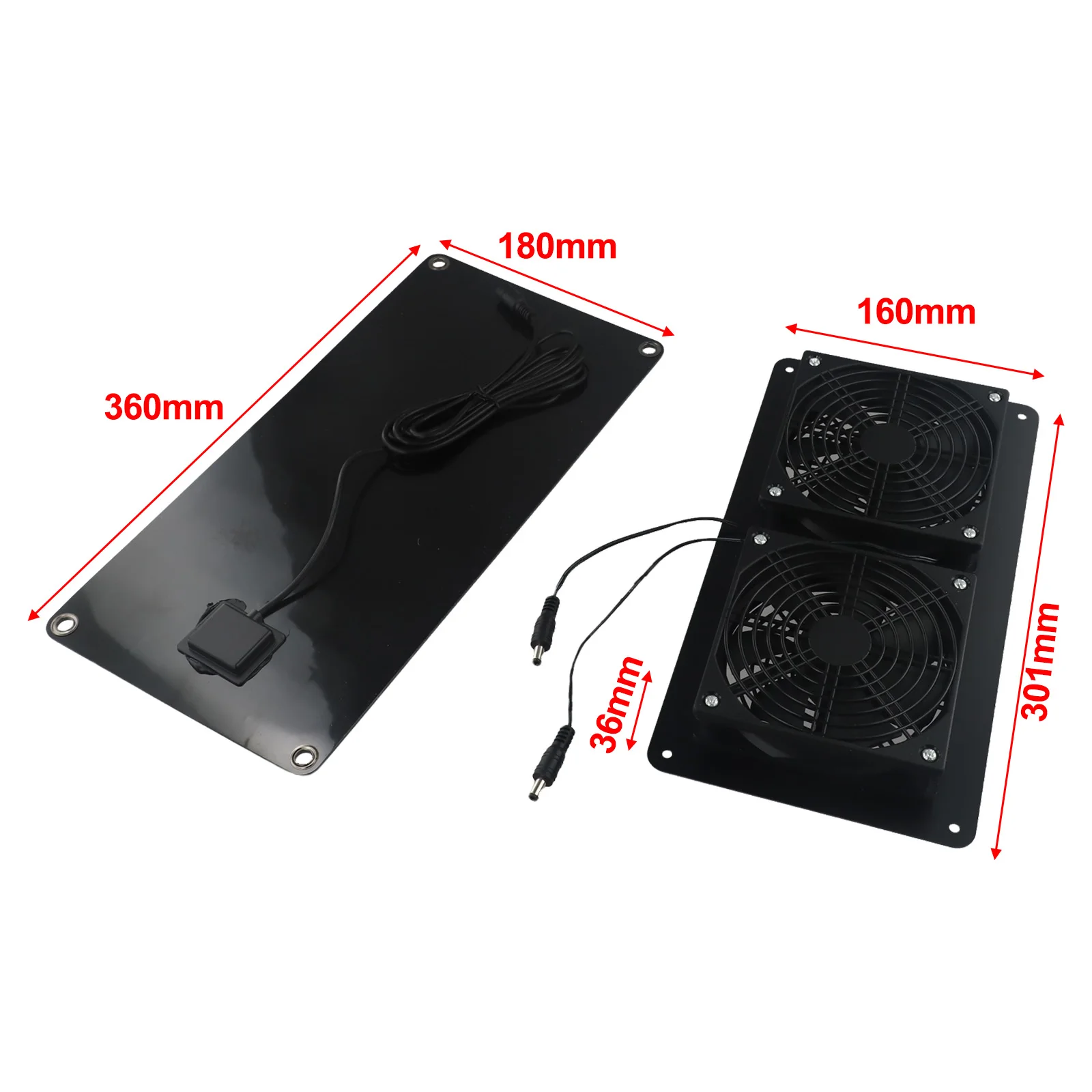Waterproof Solar Panel 30W 12V Exhaust Fan for Kitchens Maintain Comfortable Temperature Suitable for Various Settings
