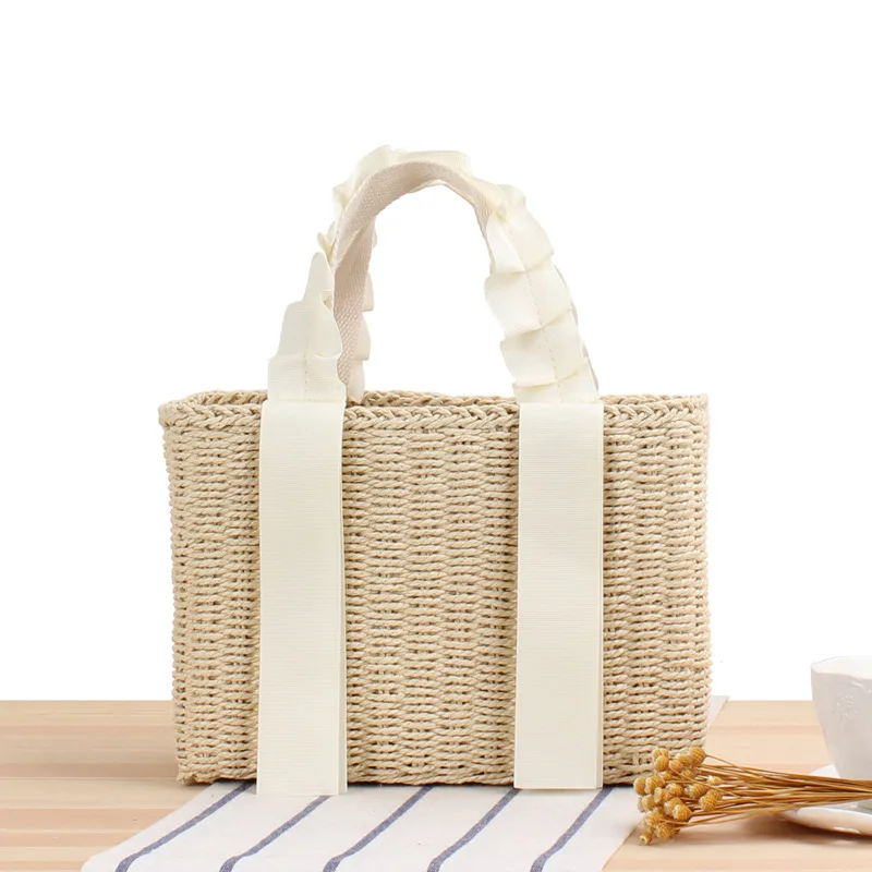 SummerWovenStrawHandbagsforWomen2022BohemianBeachToteShopperPursesBohoPaperKnittingBasketShoulderBagClutchNew