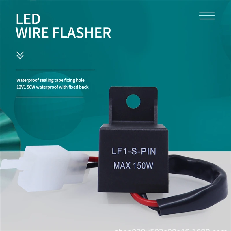 Relé de intermitente LED electrónico para motocicleta, 12V, 2 pines, fijación Flash, luces intermitentes, de -