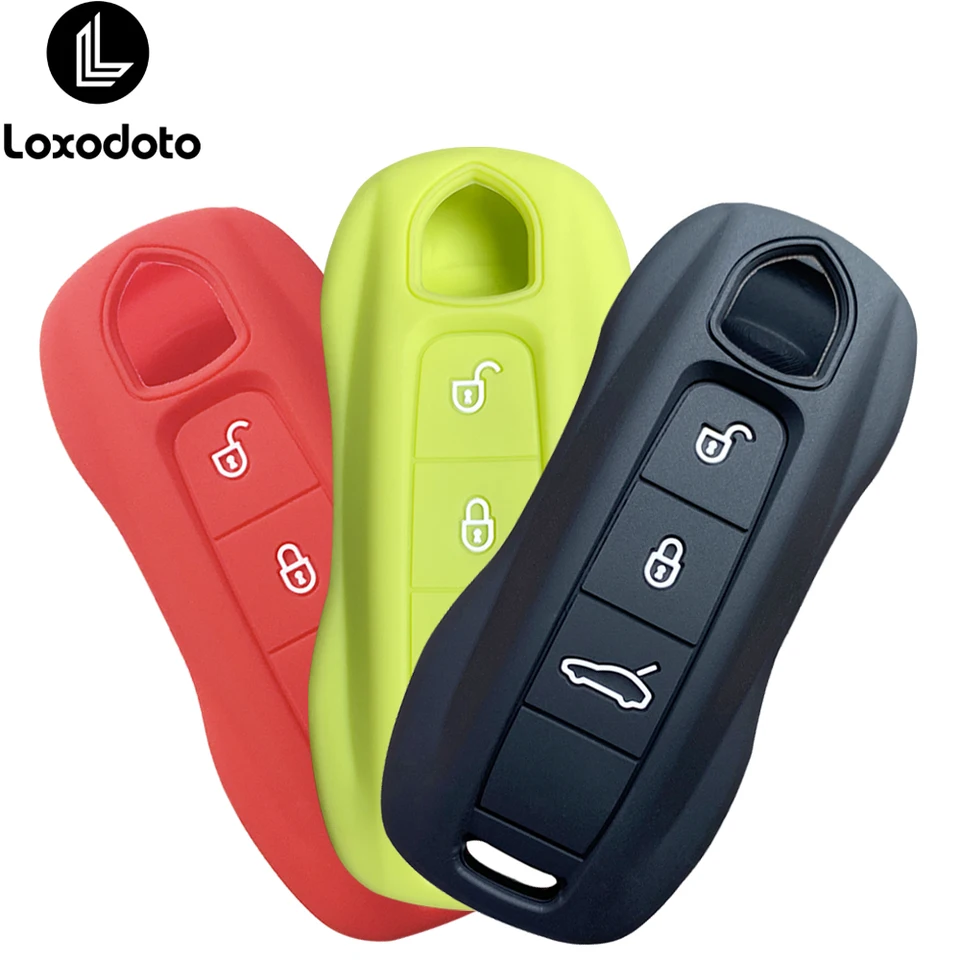 Bianco lucido cover chiave telecomando per Porsche case Shell housing Side Painted Trim Boxster Carrera Cayenne Cayman Macan Panamera Spyder 981 718 991 918 911
