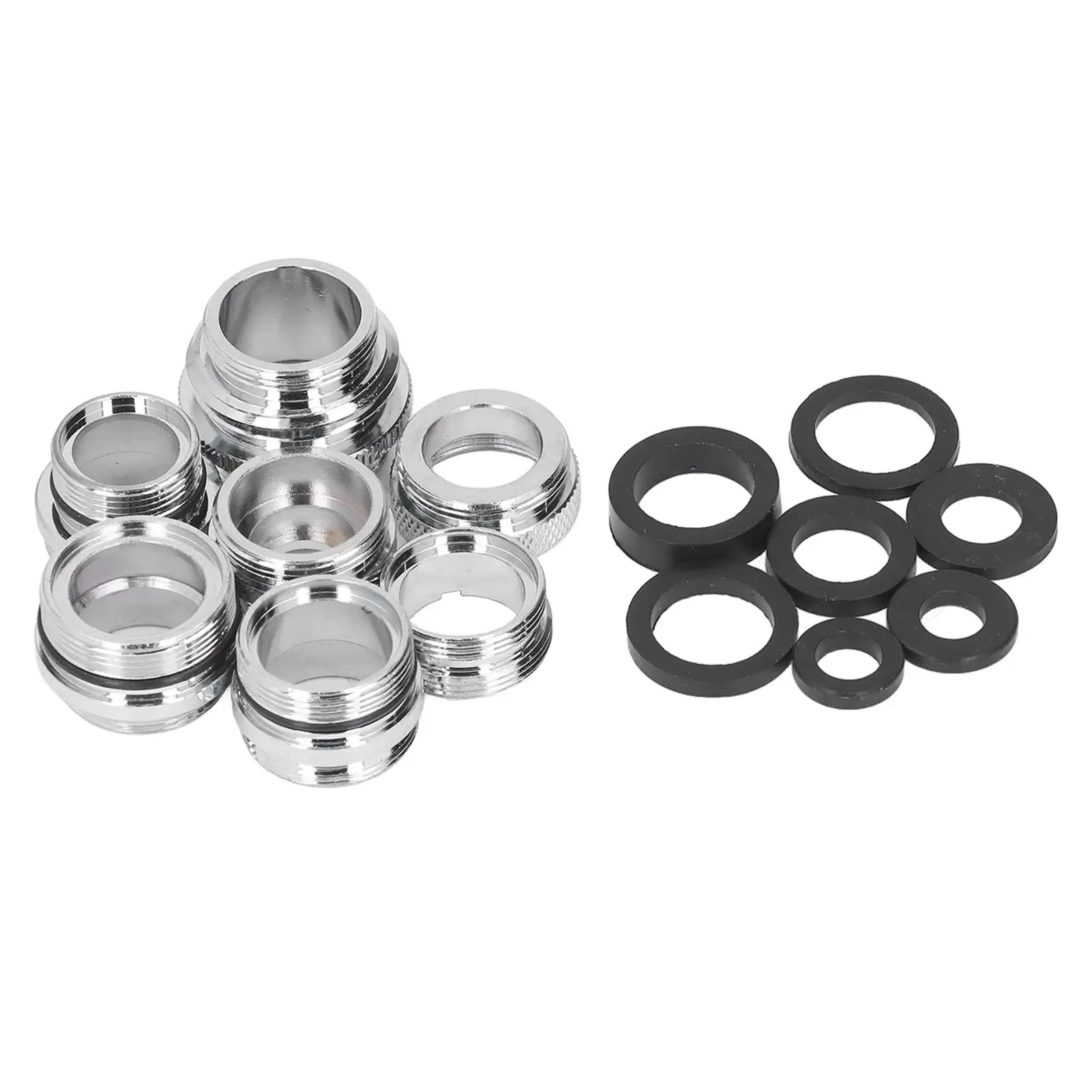 7Pcs Brass Faucet Adapter Kit with Gasket for Male Female Connections-for garden Hose & Kitchen Sink Use