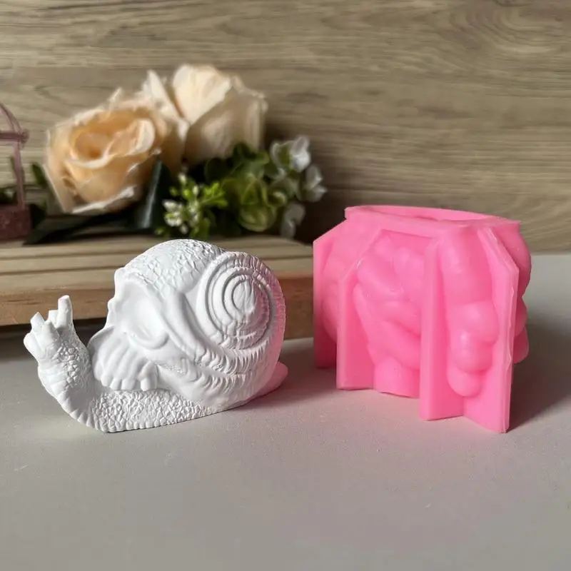 Snail Candle Mold Halloween Skull Snail Silicone Molds Non Stick Halloween Crafts Making Aid For Clay Soap Wall Decoration