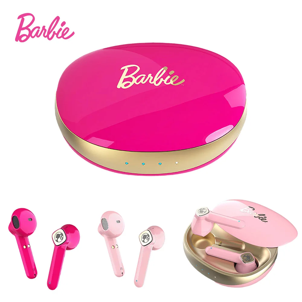 

Original Barbie Fashion Earphone Kawaii Retro Girl Heart Wireless Bluetooth Headphones Sweet Portable Headset Girl Gift