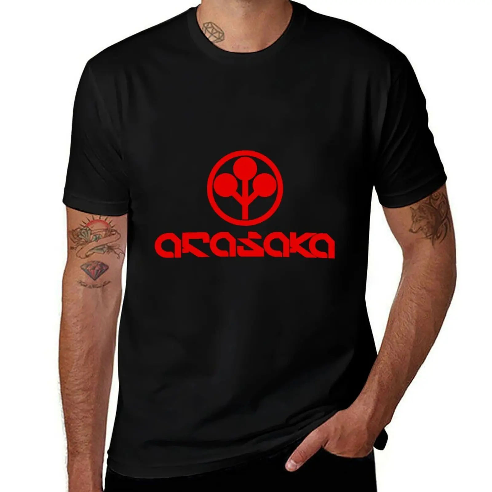 トップス arasaka Arasaka Logo-Cyberpunk 2077 Camiseta Roupas estéticas tops de