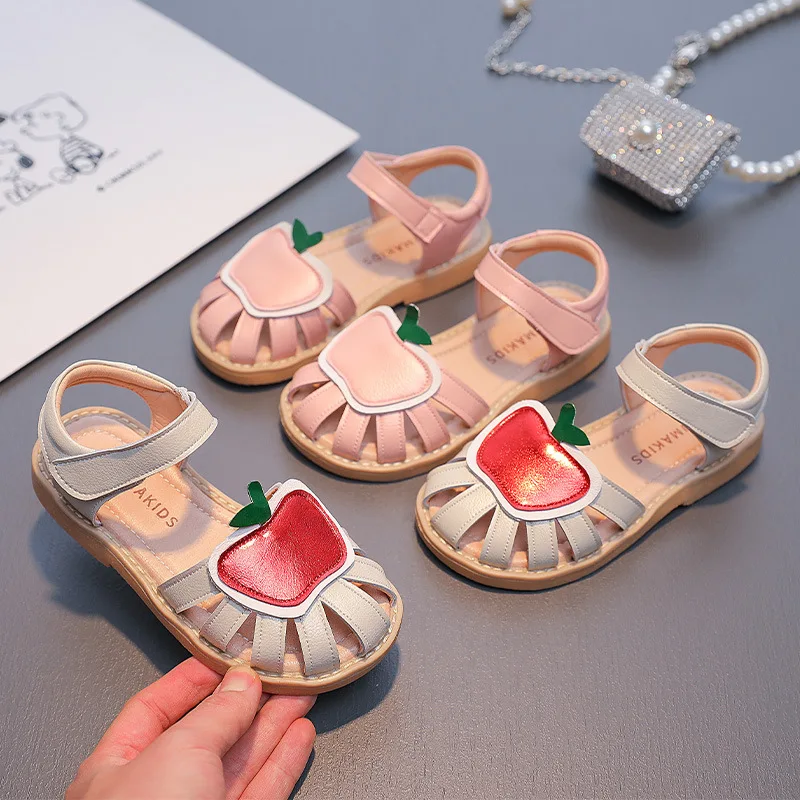 

Новинка 2022, сандалии для девочек, детская обувь, летняя Милая женская обувь Apple Baby, обувь на плоской подошве, сандалии для девочек