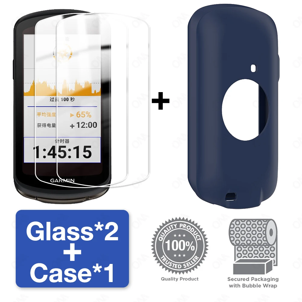 thumbnail image 1 of Funda protectora 2 en 1 + vidrio templado para Garmin Edge 1040 GPS Bike Bicycle Computer Protector de pantalla Película con cubierta de silicona, 1 of 5