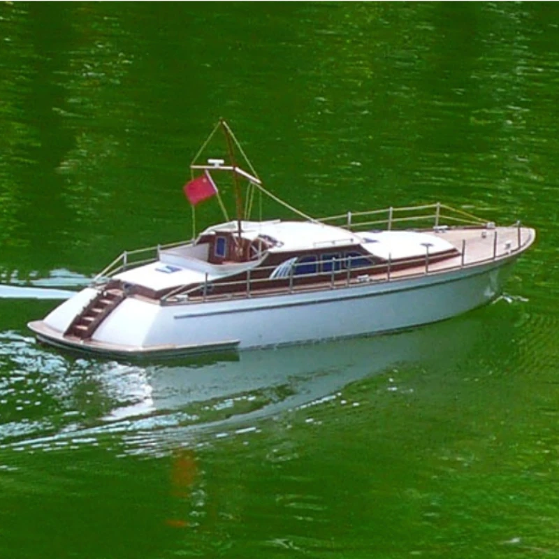 RC Boat Yacht Bibo Knight Model High-simulation Power Yacht Wooden Assembly Kit Can Be Launched Into The Water 3