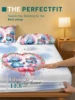 1 cartoon cute Stitch pattern digital printed frosted Fitted Sheet,bedroom printed bed cover,bedding(No pillowcase) 3
