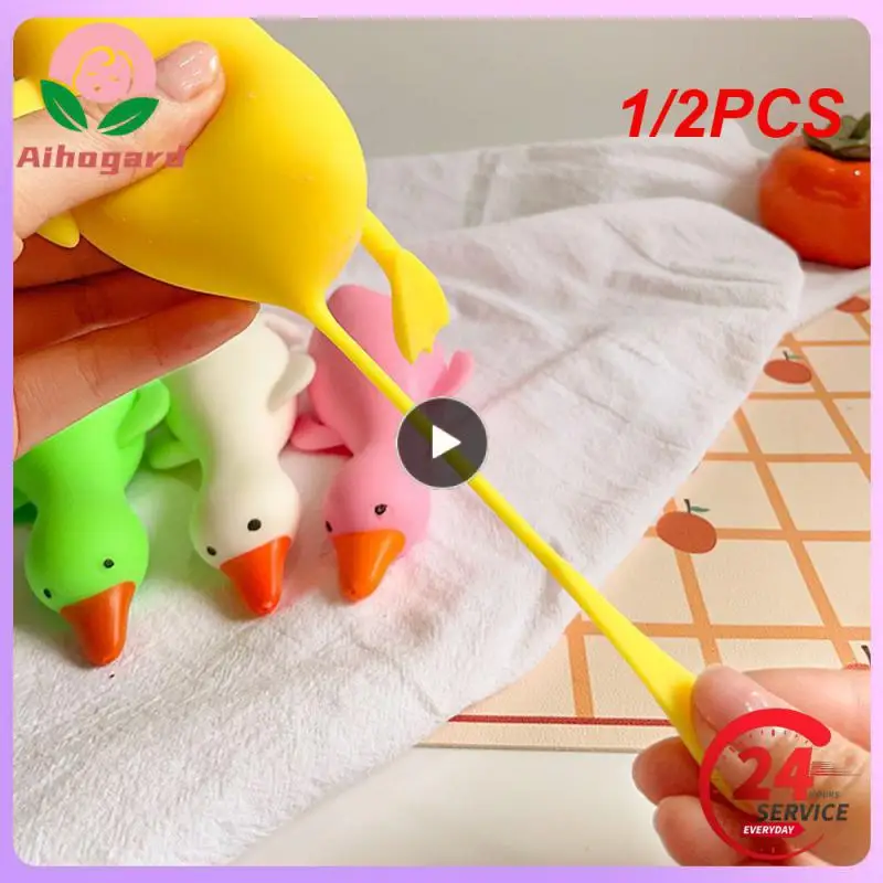 

1/2PCS Antistress Duck Squeeze Toys Goose Cute Kawaii Animals Vent Toys for Kids Adults Decompression Stretch Toys for Children