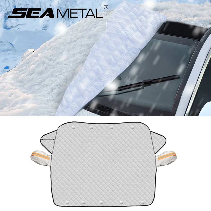 Extra Large Car Snow Cover Front Windshield Sunshade Thickened Snow Shield  Car Coat Cover Anti-ice Front Windscreen Protector - AliExpress