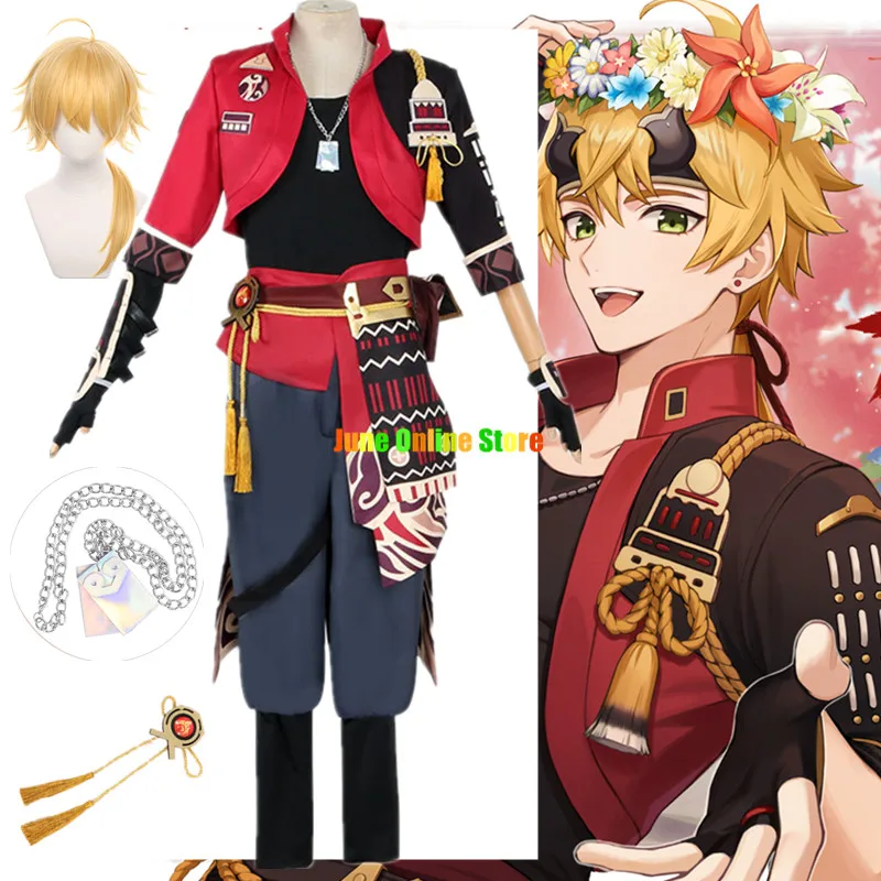 Thoma Cosplay Game Genshin Impact Thoma Costume Cosplay Thoma Costume Parrucca Completo Halloween S-3Xl In Magazzino