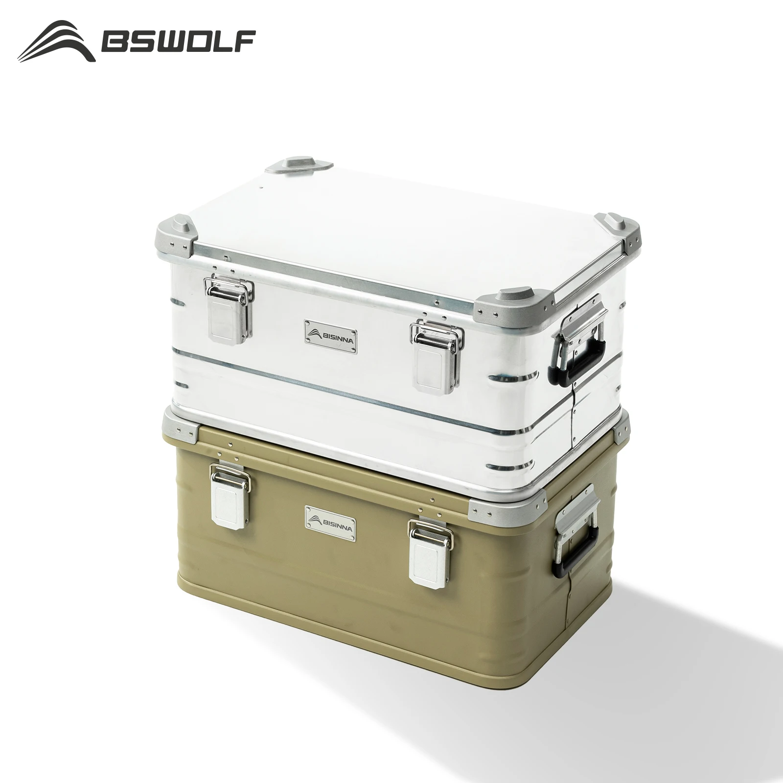 

BSWolf 50L Aluminum Alloy Box Outdoor Camping Storage Box High-capacity Move House Travel Sundries Trunk Portable Case