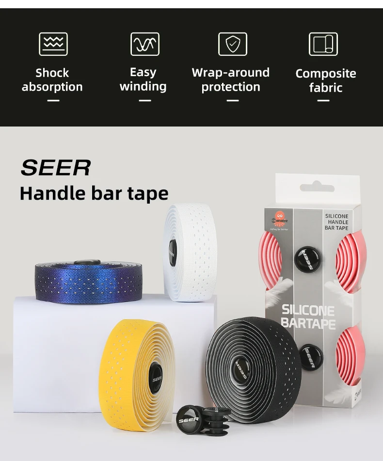 1 paar Rennrad Lenker Band Anti Slip Silikon Gel Lenker Band Dämpfung Radfahren Bar Band Fahrrad Zubehör – Detail 2