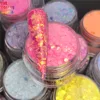 TCT-826 Acrylic Dip Powder Mix Rainbow Chunky Glitter Carving Nails Polymer Tip Extension Crystal Powder Nail French Manicure 3