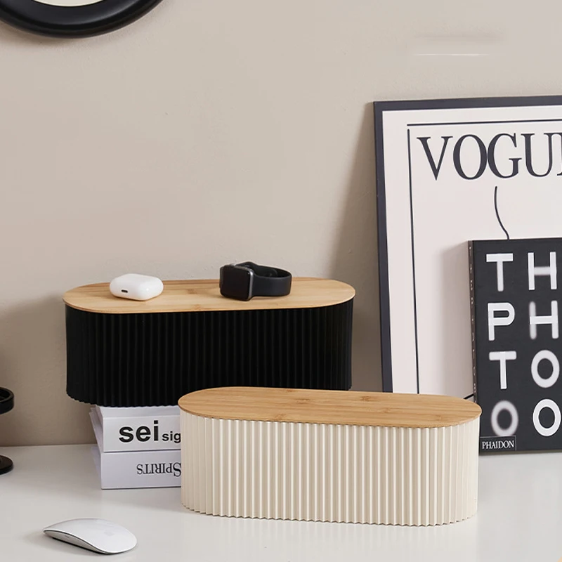 케이블 관리 상자 대나무 커버 와이어 정션 보드 보관 상자 와이어 숨기기 전원 스트립 책상 컴퓨터 케이블 정리 상자