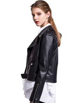 FTLZZ Women Faux Leathers Jacket Red Black Street Biker Coat Y2K Jacket Punk Cropped Motor Outwear 3
