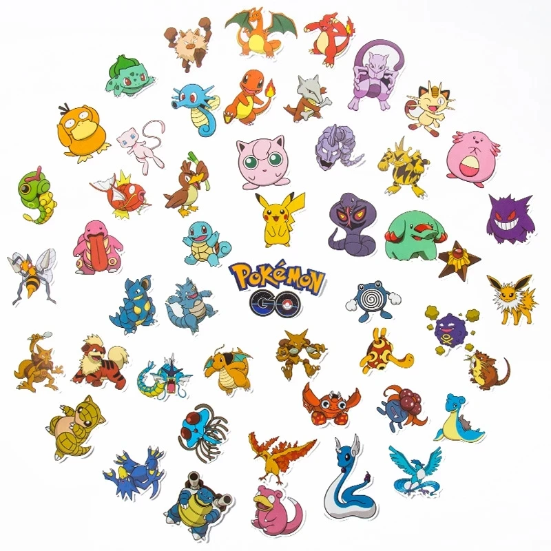10/50/100Pcs Kawaii Pikachu Pokemon Stickers Motorcycle Phone Car Skateboard Laptop Decal Sticker Waterproof Classic Kid Toy 3