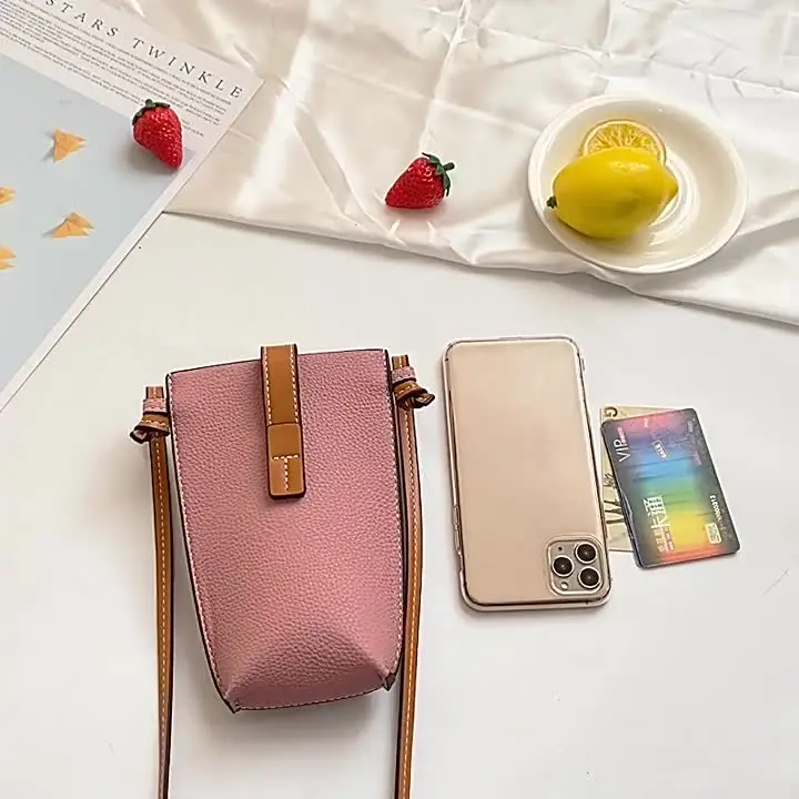 Bolsa De Teléfono Móvil Para Mujer, Pequeña Bolsa Cruzada De Piel Sintética Para Teléfono Celular, Bolsa De Hombro Con Cremallera Para Niñas Con Correa Ajustable, Cartera De Teléfono De Gran Capacidad