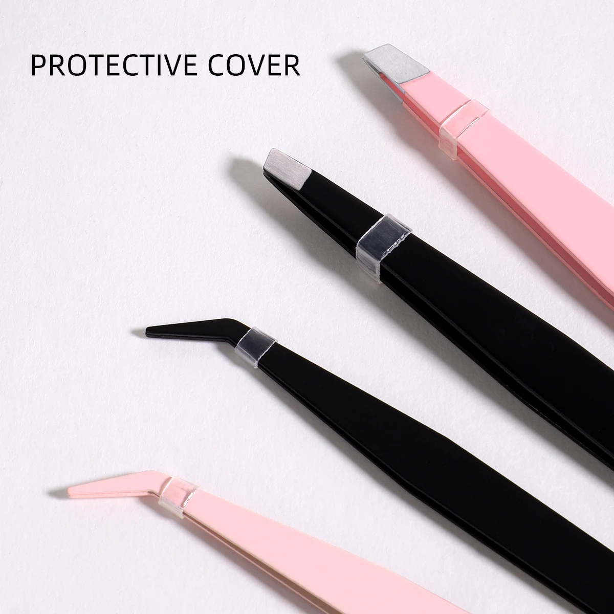 2 tweezers eyebrows plucking false eyelashes tweezers stainless steel precision tweezers curved tip black/pink beauty tools 5