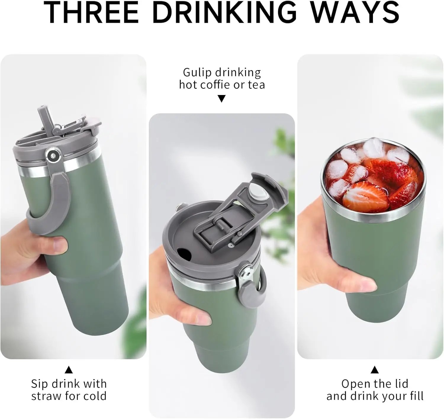 TYESO 컵 열수병 스테인레스 스틸 보온병 손잡이 포함 밀짚 커피 Travle Mug Isotherm 플라스크 텀블러 음료