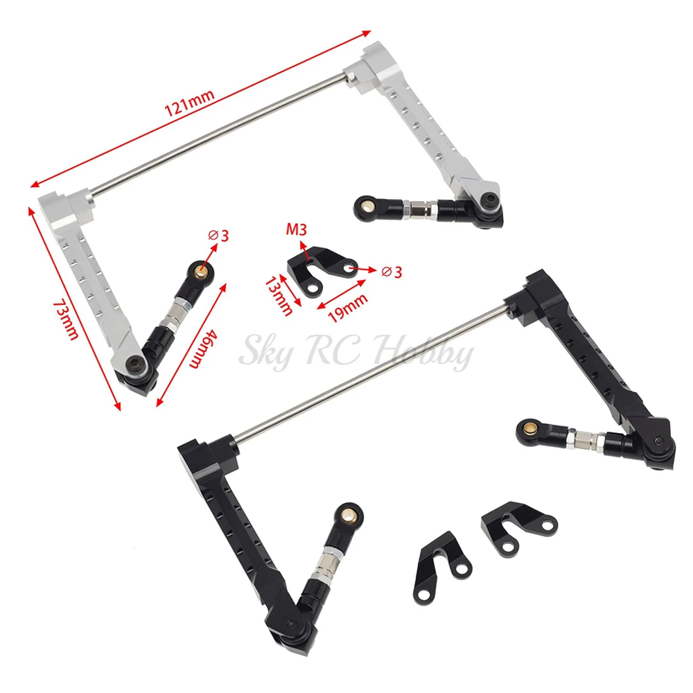 Alloy Rear AntiSway Bar Swaybar Set for 1/10 RC Axial Wraith RR10 Bomber RC Car Upgrade Parts