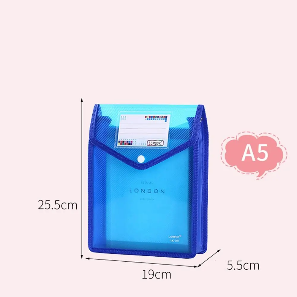 File bag PVC waterproof document organizer A5 folder