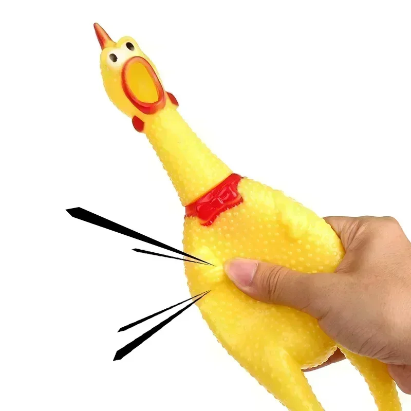 Juguetes para masticar para s, productos para mascotas, pollo de escape, juguete interactivo divertido y duradero, goma amarilla, 17CM, 31CM, accesorios - Imagen 2