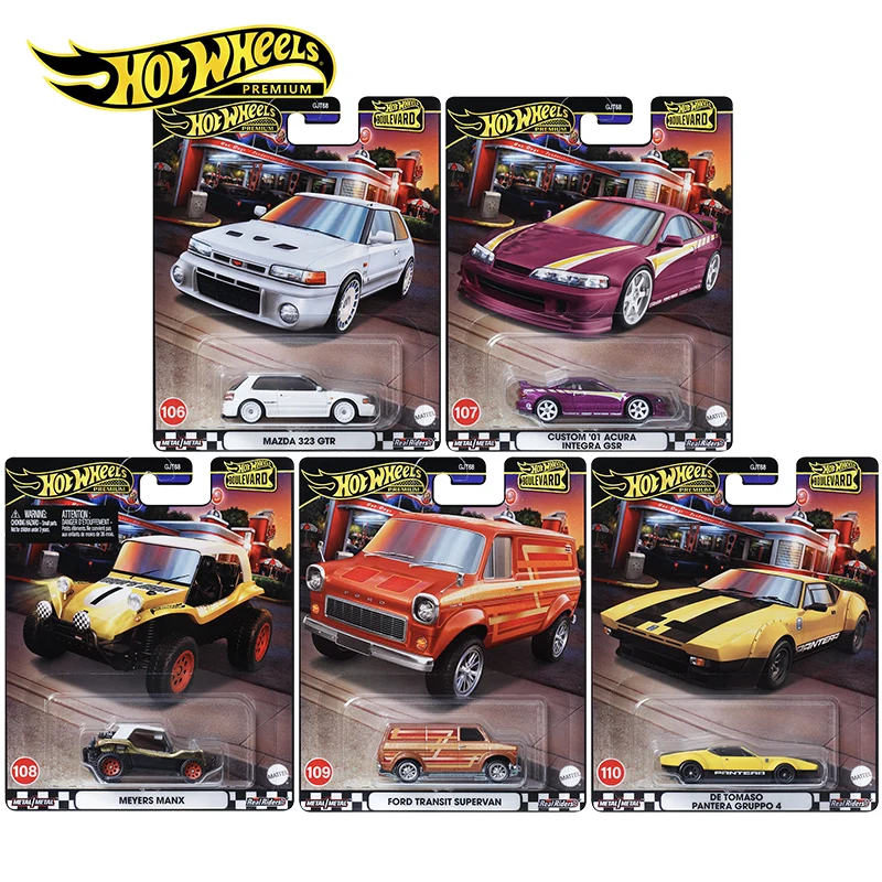 Hot Wheels Premium Boulevard #96-100 #106-110 Toyota GR Supra Nissan Skyline Mazda Lamborghini Countach 1/64 Car Model Toy GJT68 2