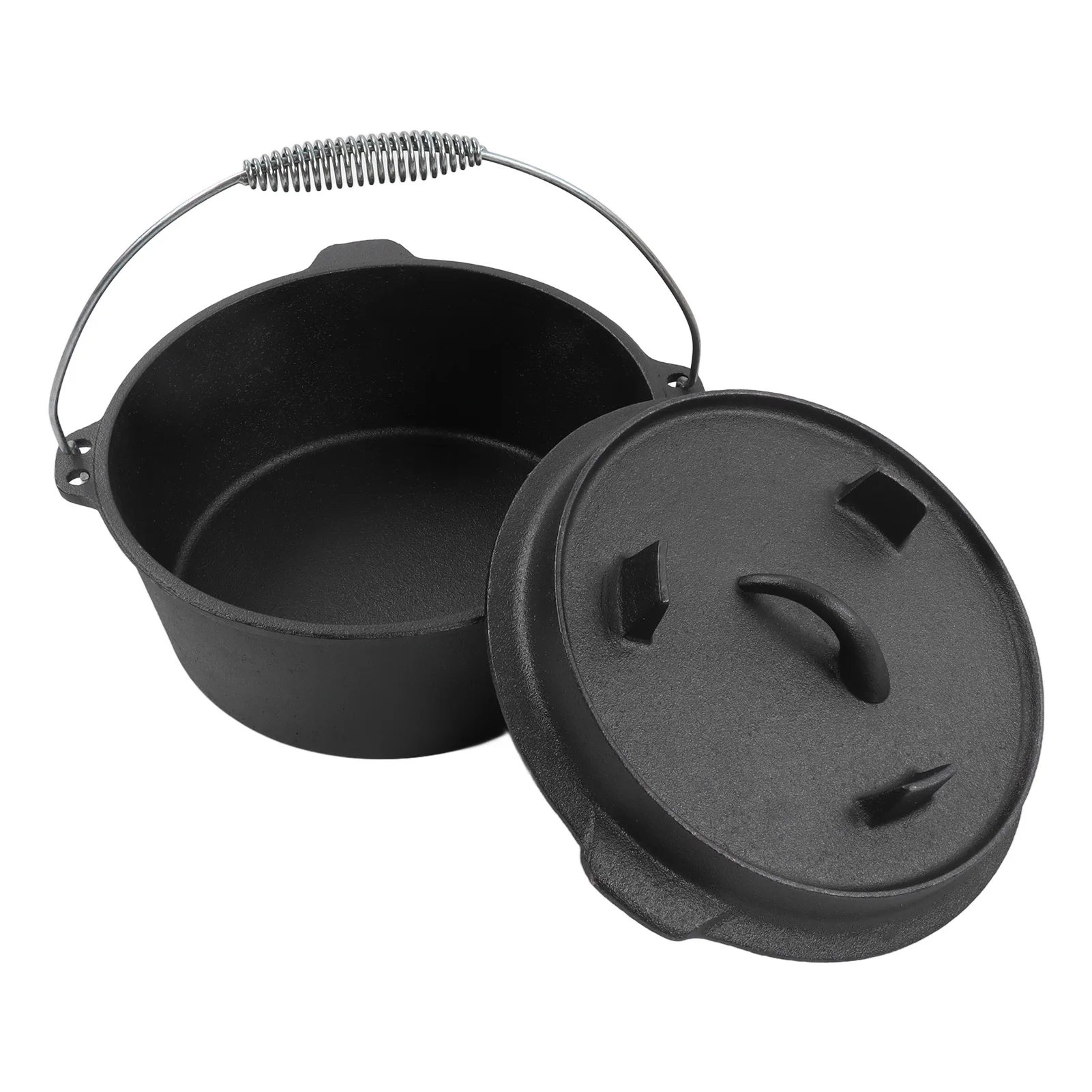 Classic Dutch Oven 4 Quart Cast Iron Loop Handle On Lid Cooking Camping  Outdoor