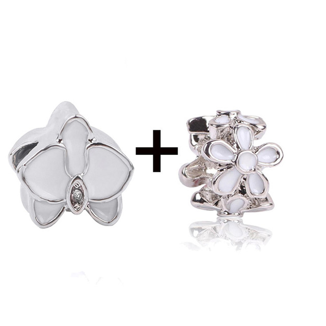 New Design White Heart Charm Beads Pendant Fit European Style Brand Bracelets Necklaces For Women Jewelry Making