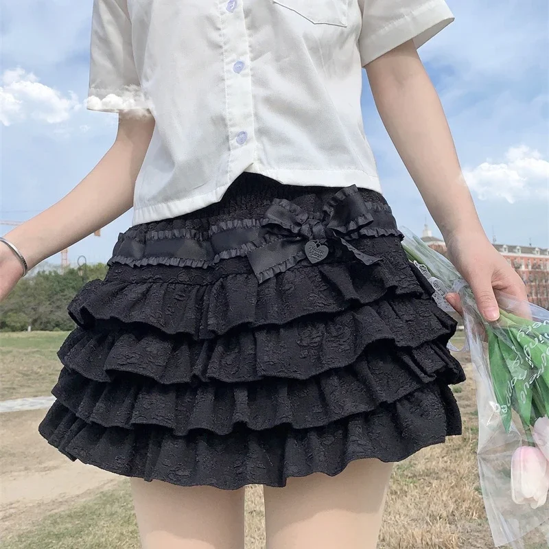 

Lolita Mini Skirt Women Gothic High Waist Ruffle Tiered Skirts Sweet Girly Summer Harajuku Y2k Short Skirt Japanese Style Kawaii