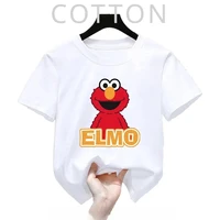 Summer Tops Cotton Cute Cartoon Kids T-Shirts Short Sleeve Tops Sesame Street Design Print Boys Girls Funny Children Tshirt 1